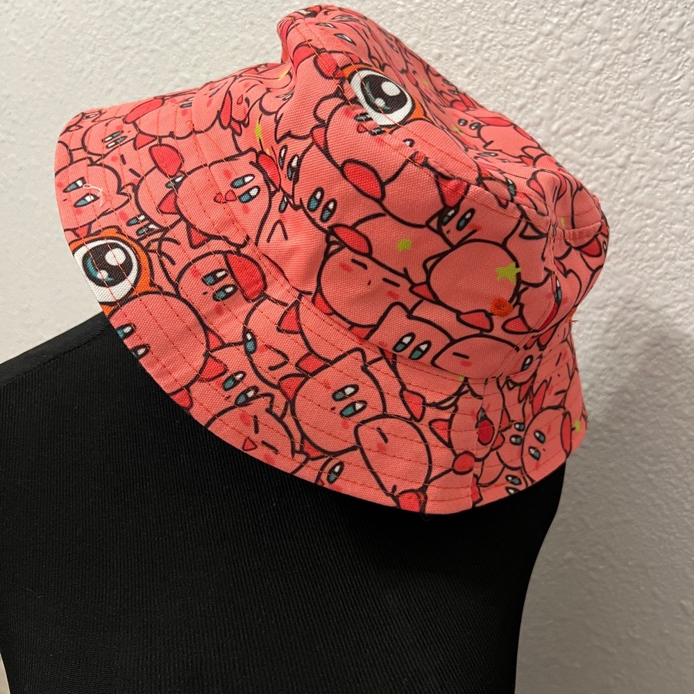 Mario brothers Kirby bucket hat, pink, unisex